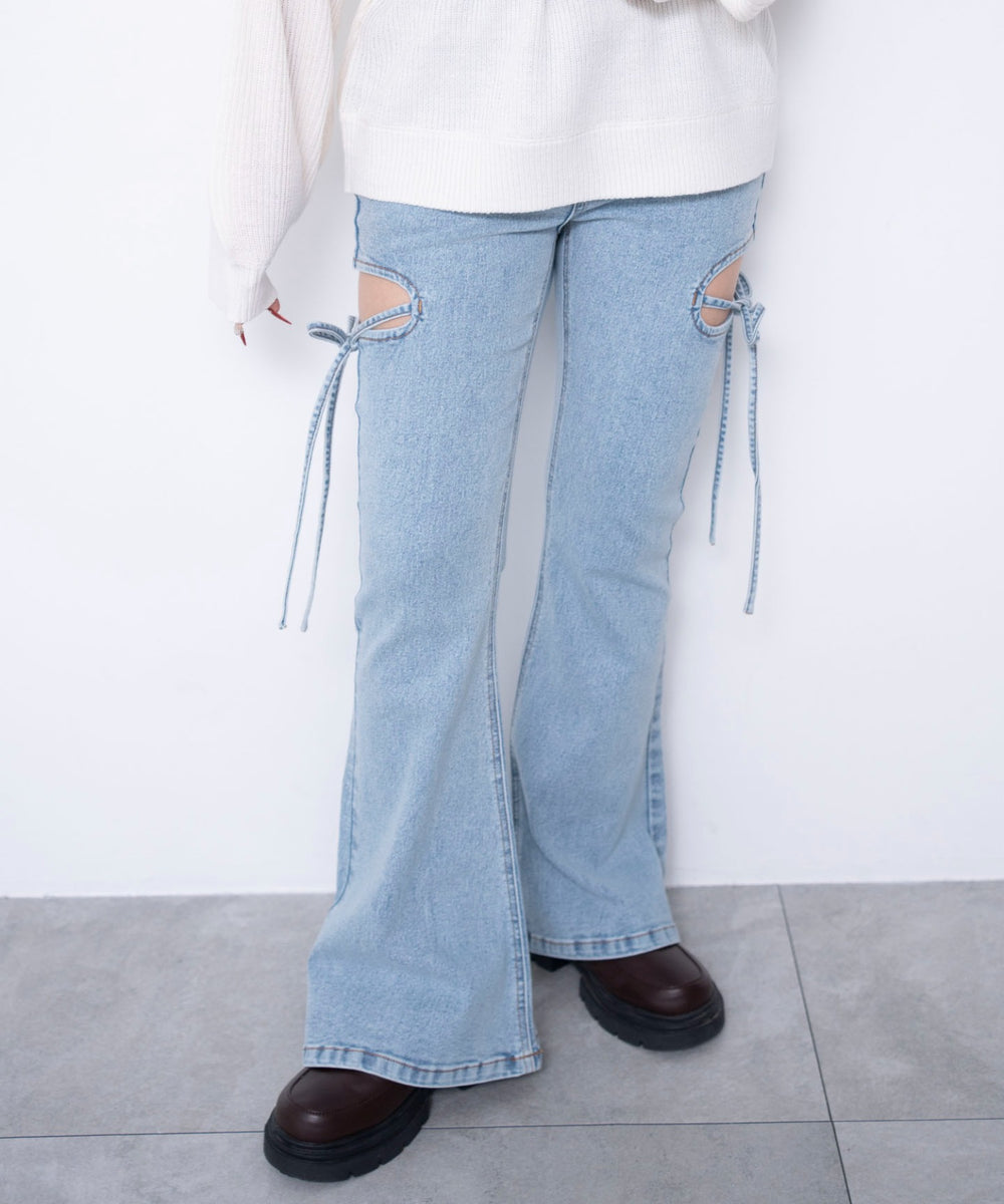 デニム淡加工　モデル：155cm M着用