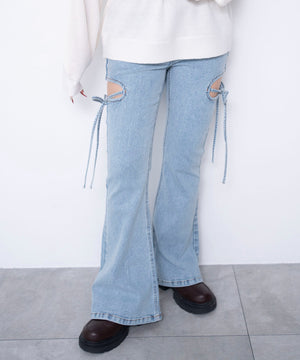 デニム淡加工　モデル：155cm M着用