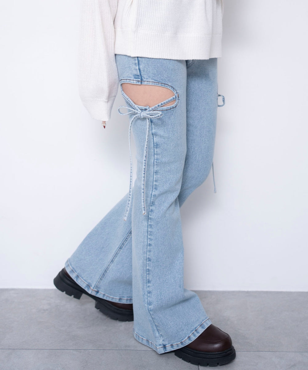 デニム淡加工　モデル：155cm M着用