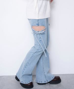 デニム淡加工　モデル：155cm M着用