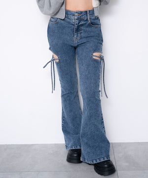 デニム中濃加工　モデル：155cm M着用