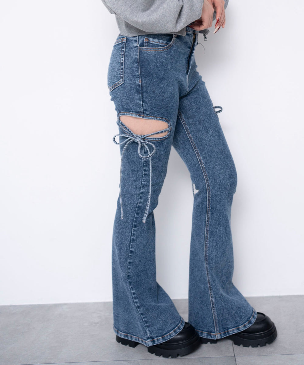 デニム中濃加工　モデル：155cm M着用