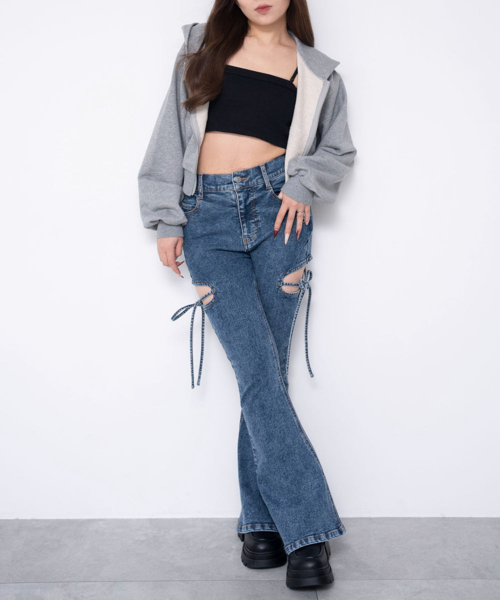 デニム中濃加工　モデル：155cm M着用