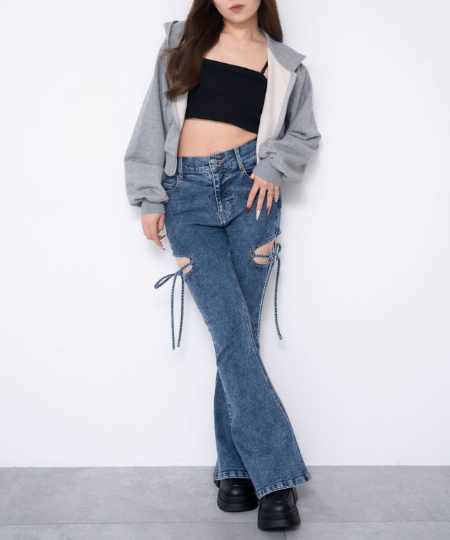 デニム中濃加工　モデル：155cm M着用