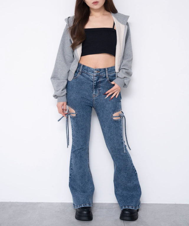 デニム中濃加工　モデル：155cm M着用