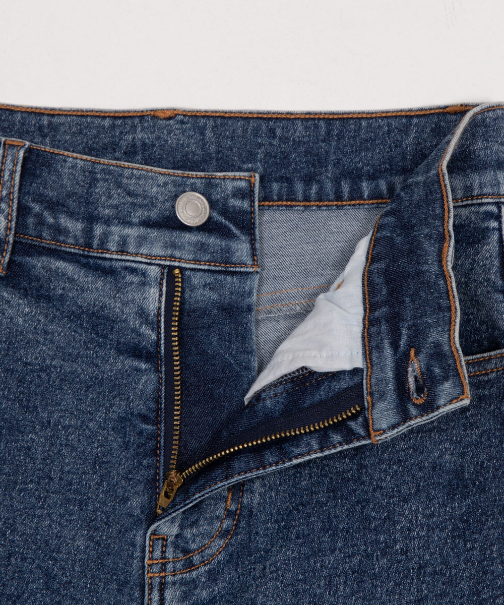 カットアウトリボンストレッチフレアデニムパンツ