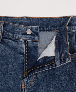 カットアウトリボンストレッチフレアデニムパンツ