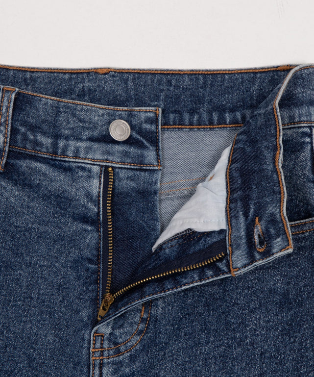 カットアウトリボンストレッチフレアデニムパンツ