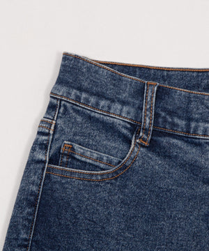 カットアウトリボンストレッチフレアデニムパンツ