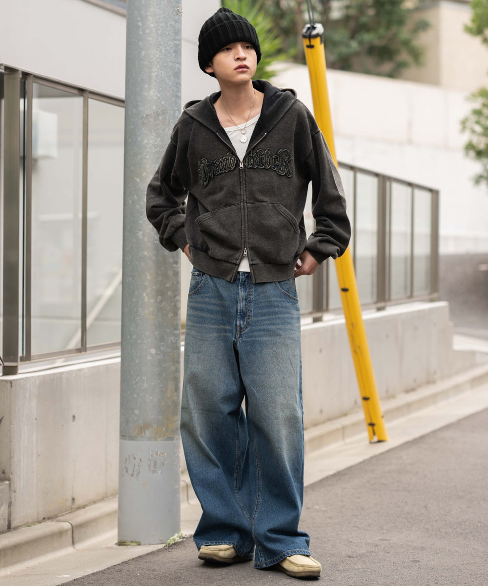 デニム中濃加工 モデル：180cm L着用