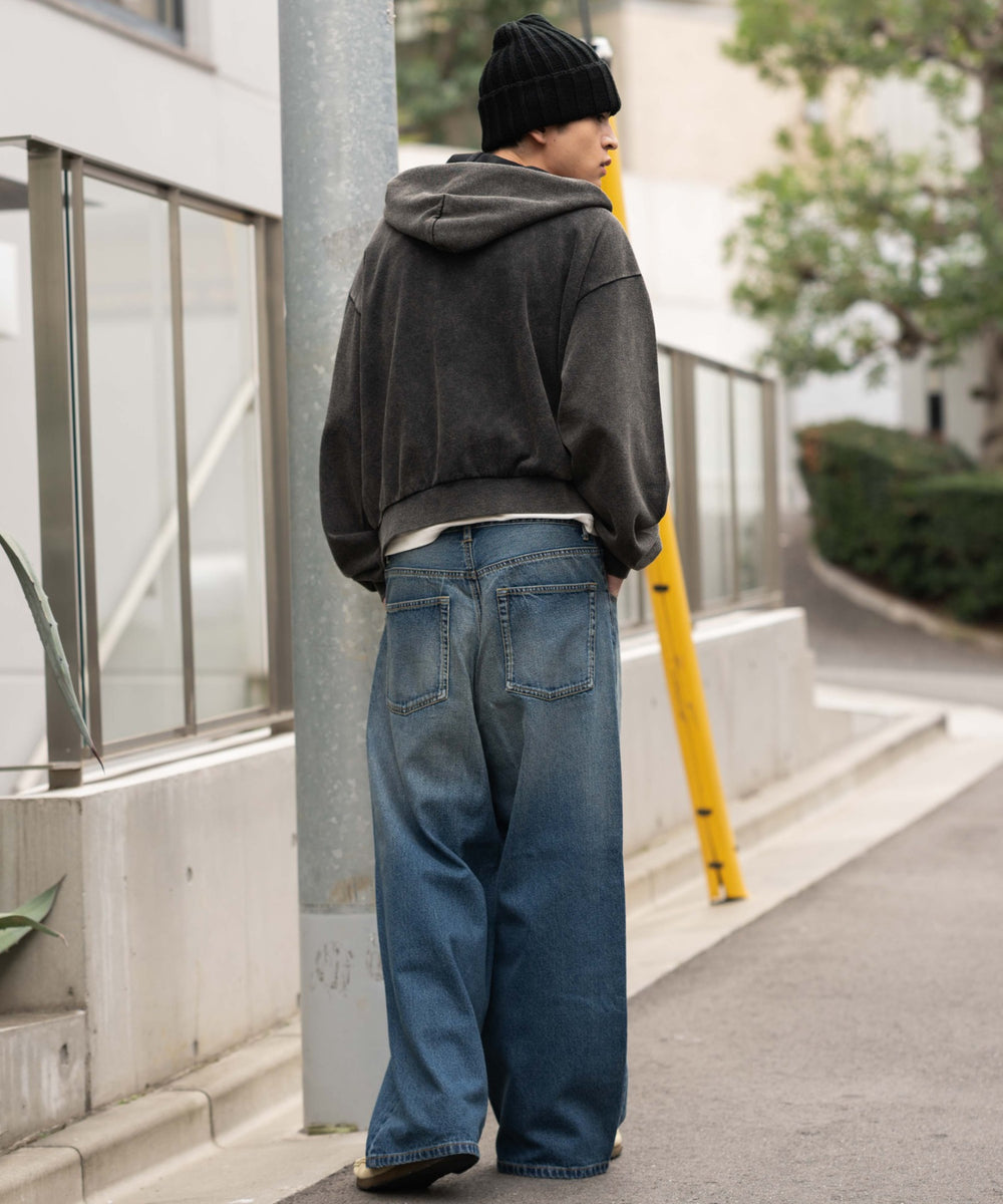 デニム中濃加工 モデル：180cm L着用