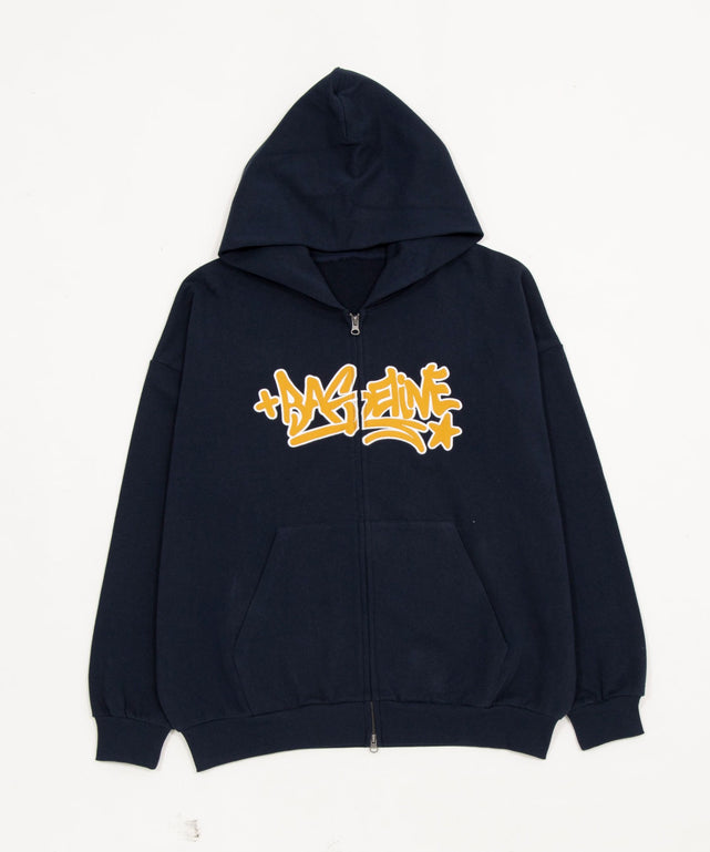 グラフィックZIPパーカー/ネイビー