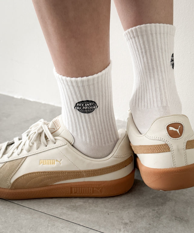 ワンポイント刺繍ハイアンクルソックス（HA）(25-27cm)/柄1