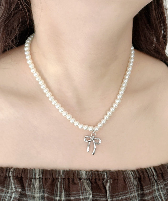 Lモチーフトップパールネックレス/柄1