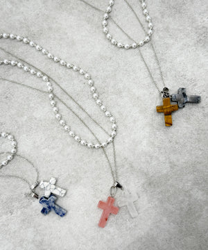 L2Pクロスパールレイヤードネックレス