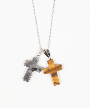 L2Pクロスパールレイヤードネックレス