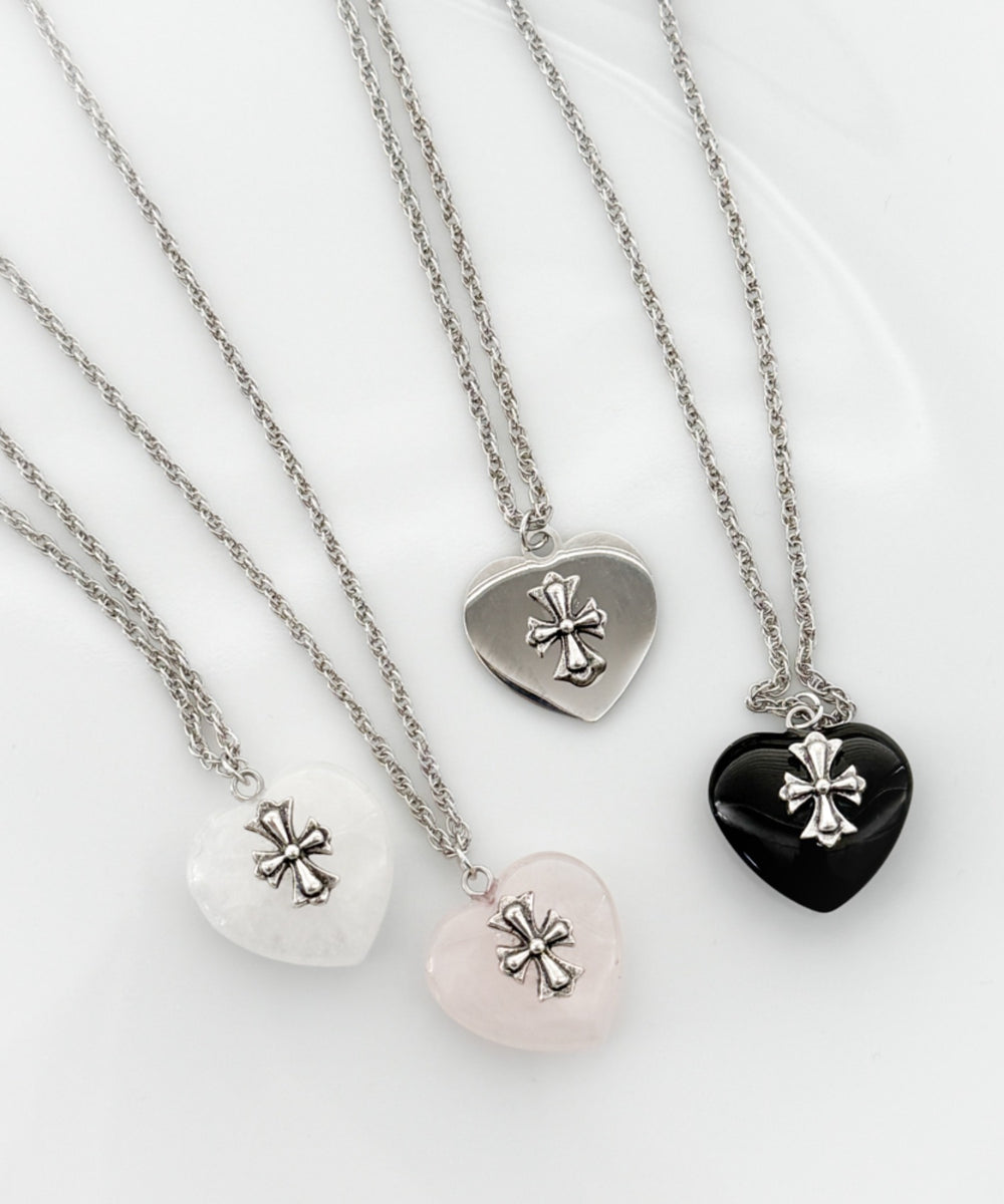 Lクロスハートネックレス