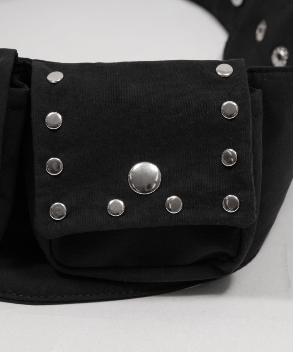 スタッズウエストマークポーチ