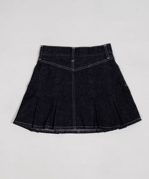 デニムプリーツミニスカート