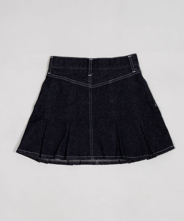デニムプリーツミニスカート