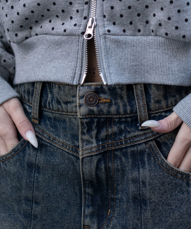 デニムプリーツミニスカート