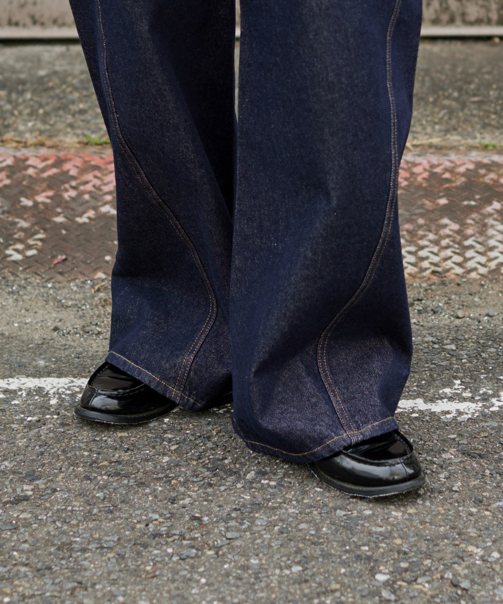 カバーフィットフラップデニムパンツ