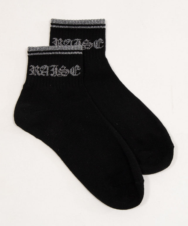 ラメロゴラインアンクルパイルソックス(23-25cm)