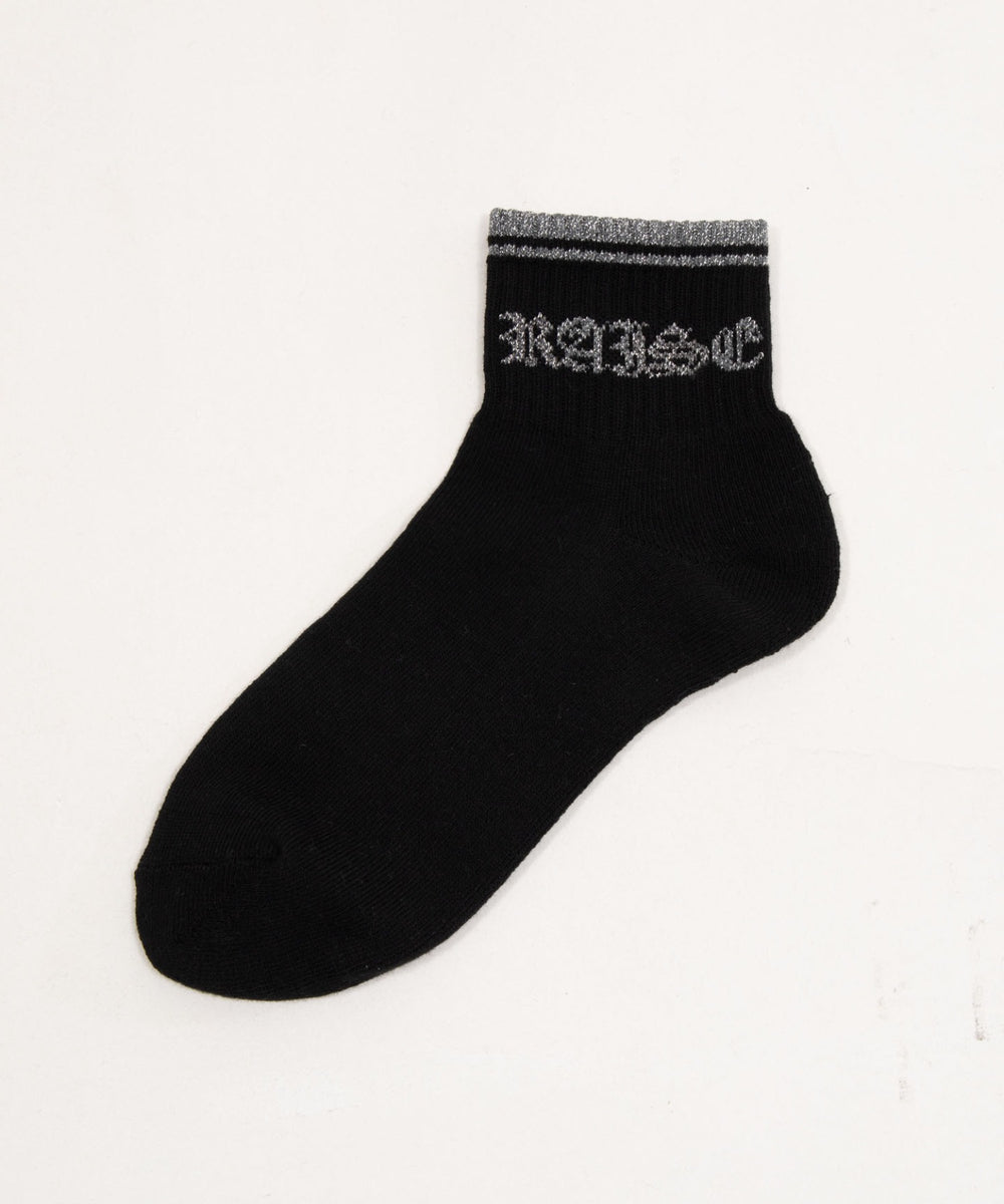 ラメロゴラインアンクルパイルソックス(23-25cm)