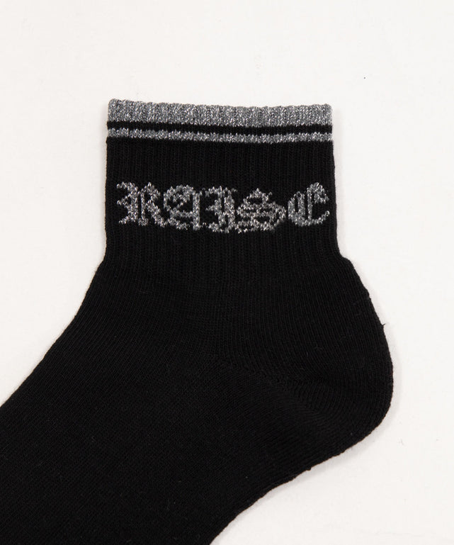 ラメロゴラインアンクルパイルソックス(23-25cm)