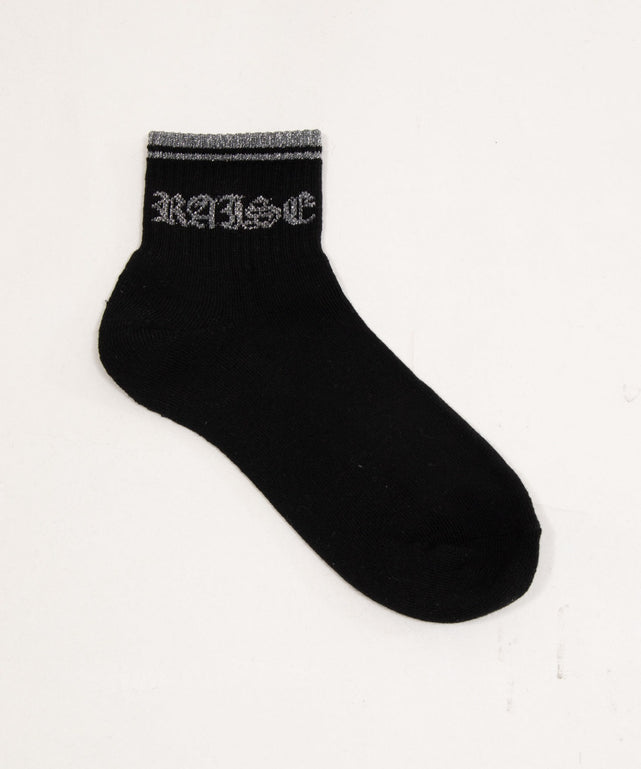 ラメロゴラインアンクルパイルソックス(23-25cm)