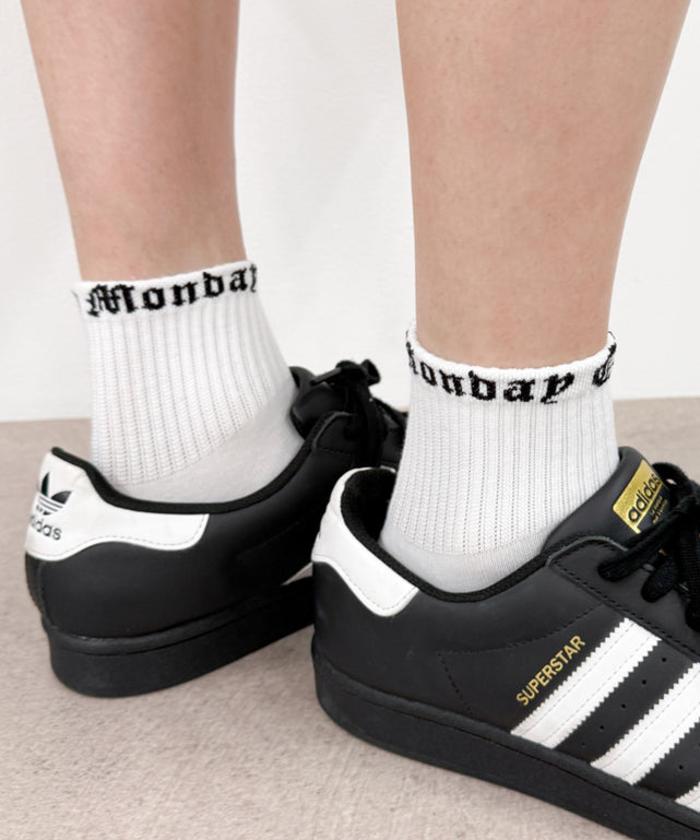 履き口ロゴソックス(25-27cm)/ホワイト