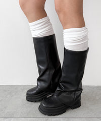 クシュクシュ切替リブムジニーハイソックス(23-25cm)