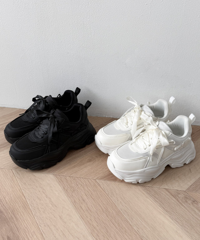 リボンデザイン厚底スニーカー