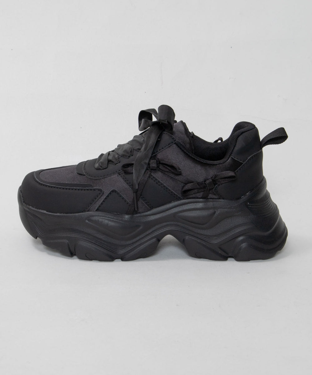 リボンデザイン厚底スニーカー