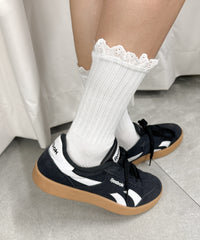 レース無地ソックス(23-25cm)