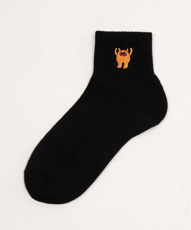 モンスター刺繍アンクルパイルソックス(23-25cm)