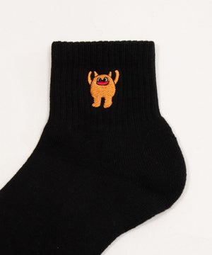 モンスター刺繍アンクルパイルソックス(23-25cm)