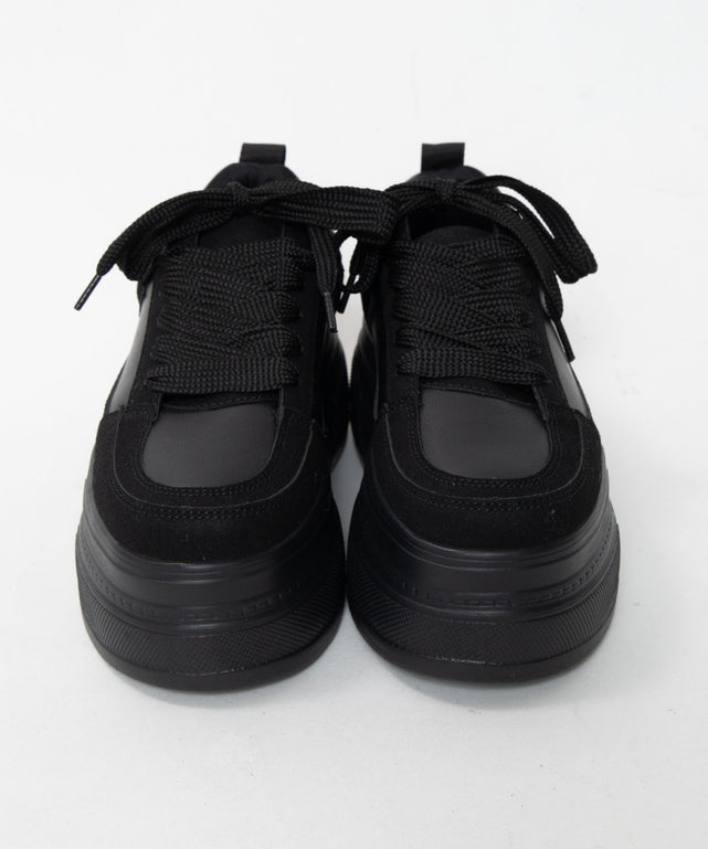 厚底ワイドシューレーススニーカー