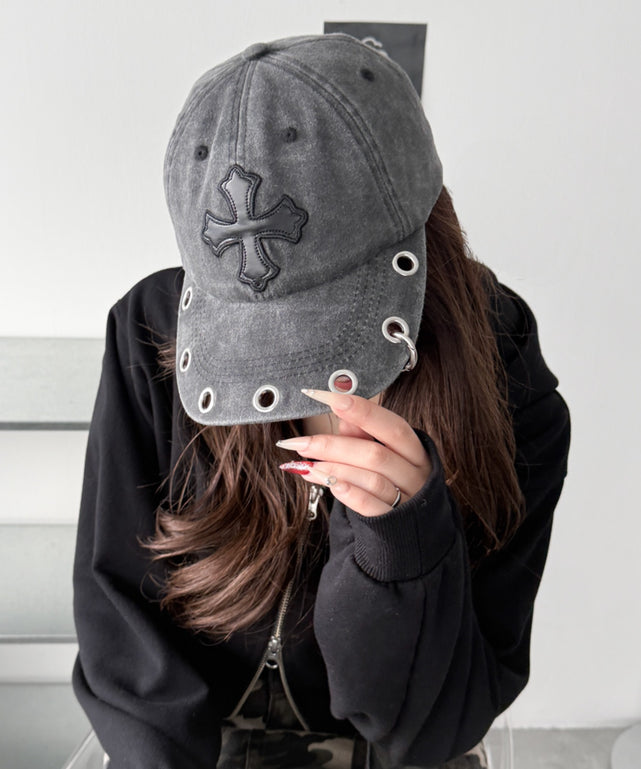 PUクロスハトメキャップ/スミクロ