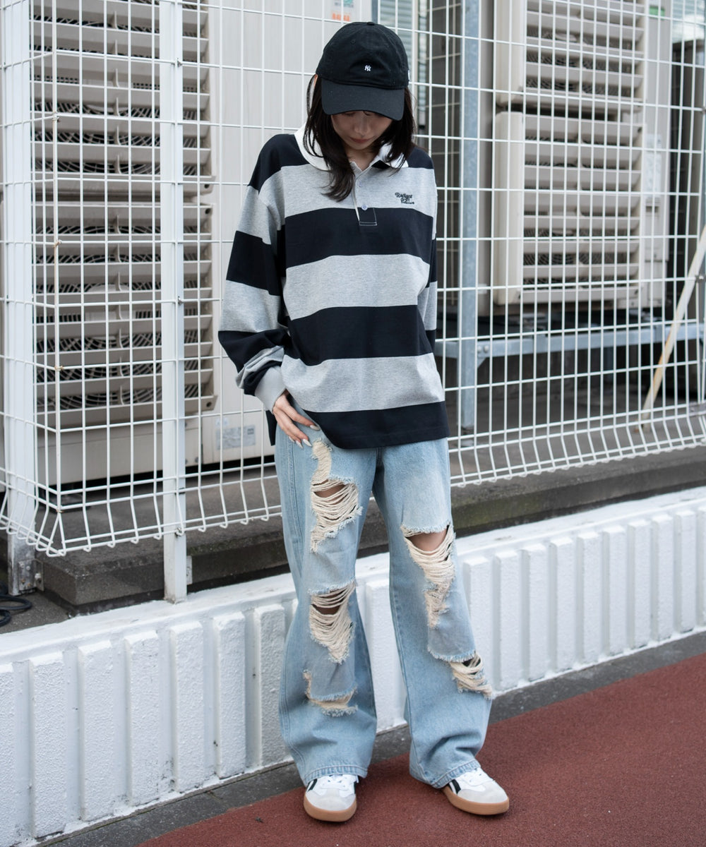 デニム淡加工 モデル：159cm M着用