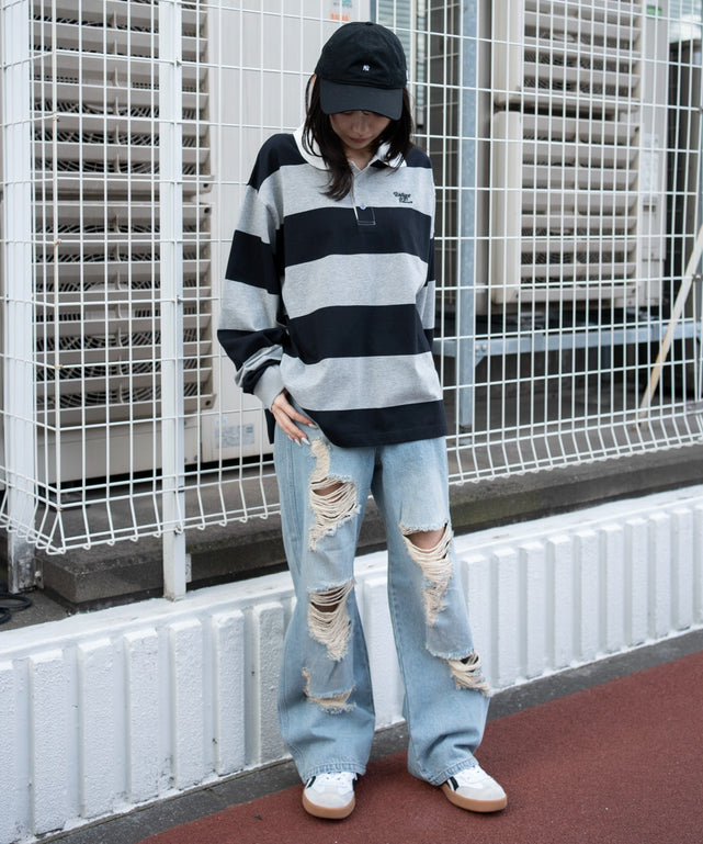 デニム淡加工 モデル：159cm M着用