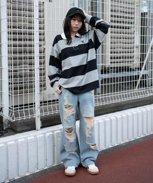 デニム淡加工 モデル：159cm M着用