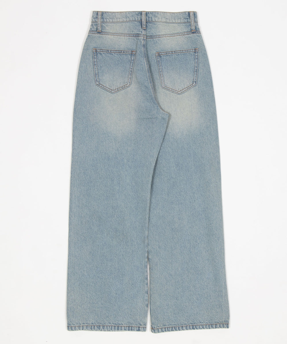 ダメージストレートデニムパンツ