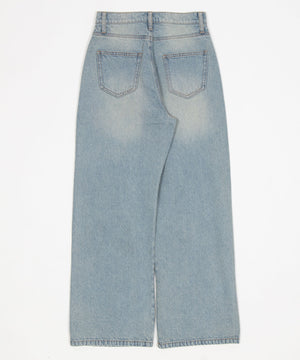 ダメージストレートデニムパンツ