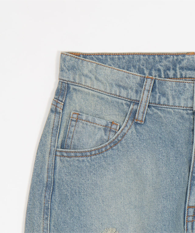 ダメージストレートデニムパンツ