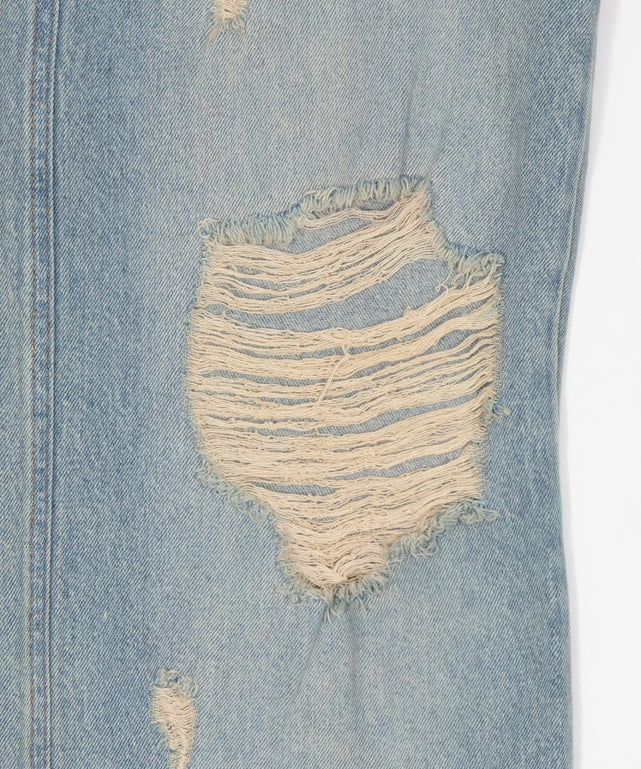 ダメージストレートデニムパンツ