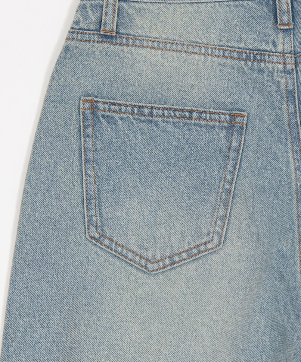 ダメージストレートデニムパンツ