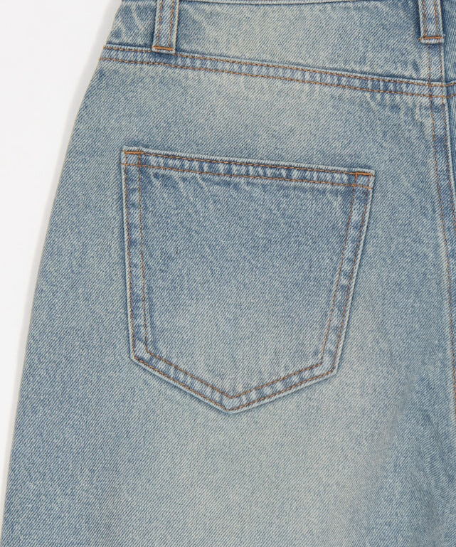 ダメージストレートデニムパンツ