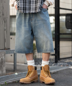 デニム中濃加工 モデル：182cm L着用