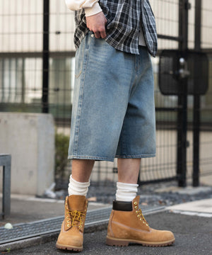 デニム中濃加工 モデル：182cm L着用